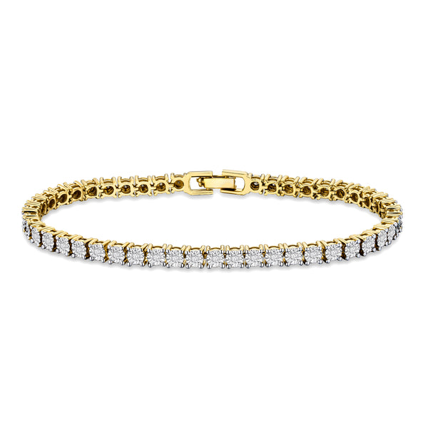 18K Gold Vermeil Lab Diamond Set 0.57ct Tennis Bracelet